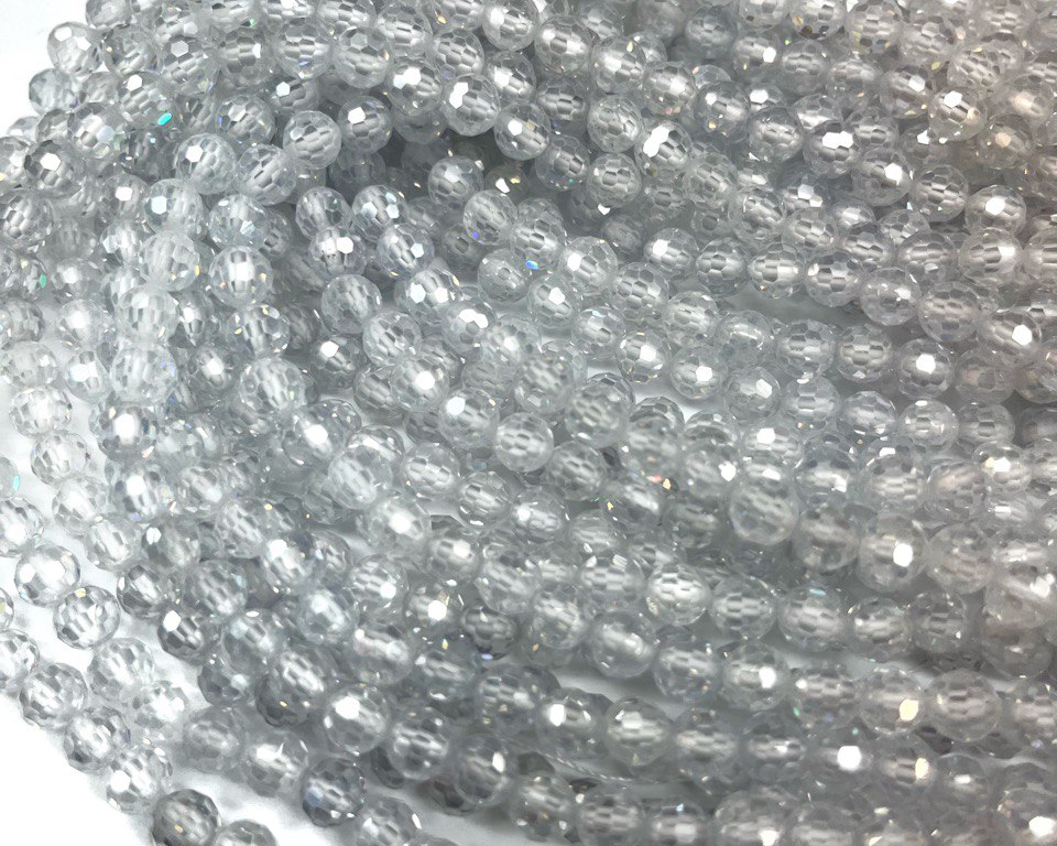Бусины Циркон натуральный ювелирной огранки размер 3мм цвет прозрачный Белый