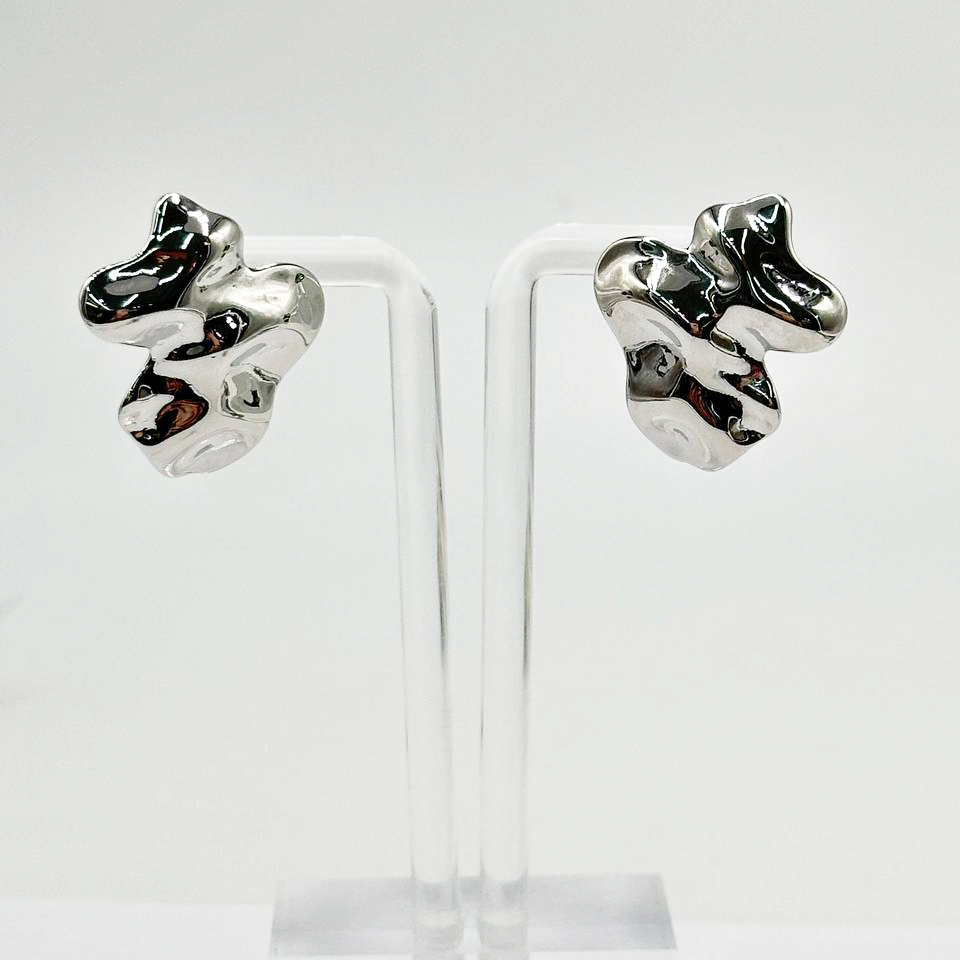 Готовые серьги размер 27*23мм цвет серебро