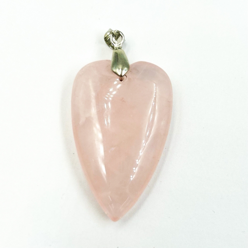 Кулон с розовым кварцем размер 25*39мм цвет серебро