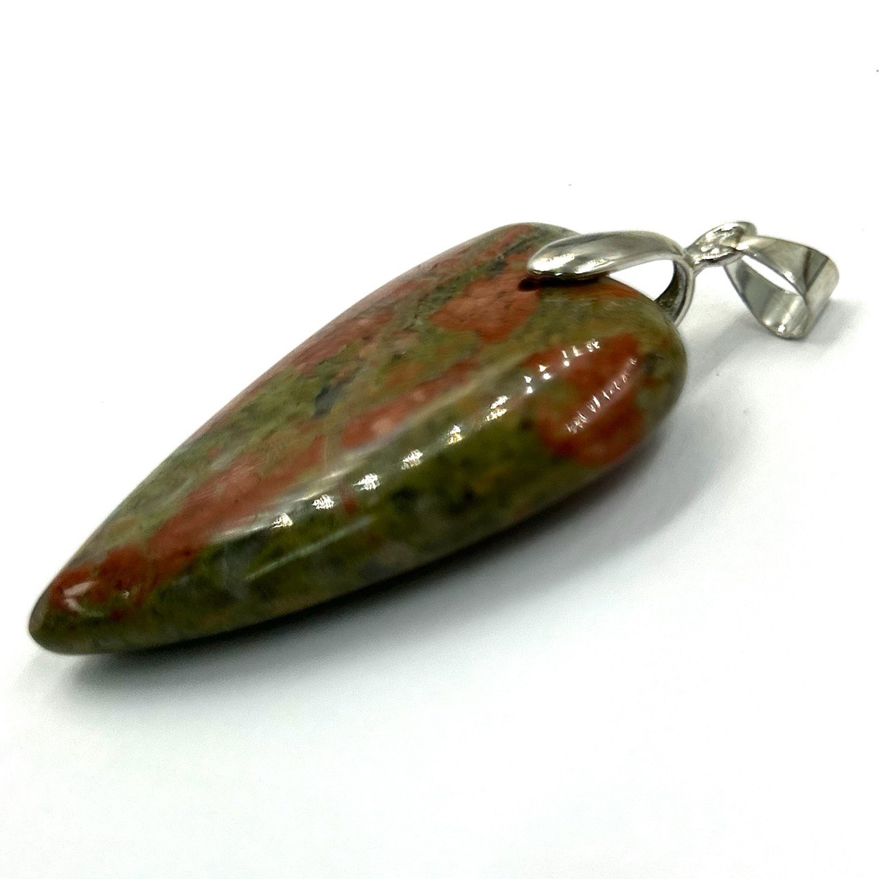 Кулон с унакитом размер 25*39мм цвет серебро