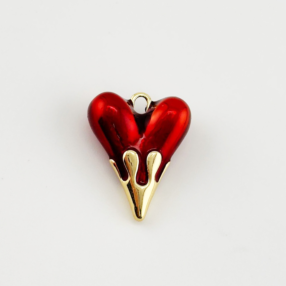 Подвеска сердце из эмали размер 19,6*24,6мм