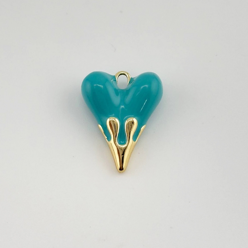 Подвеска сердце из эмали размер 19,6*24,6мм