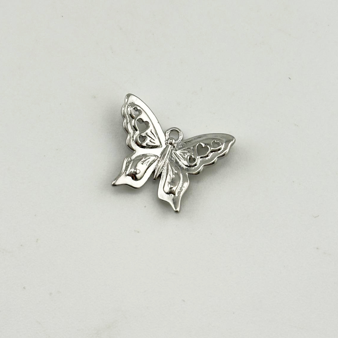 Подвеска Бабочка размер 19мм цвет серебро