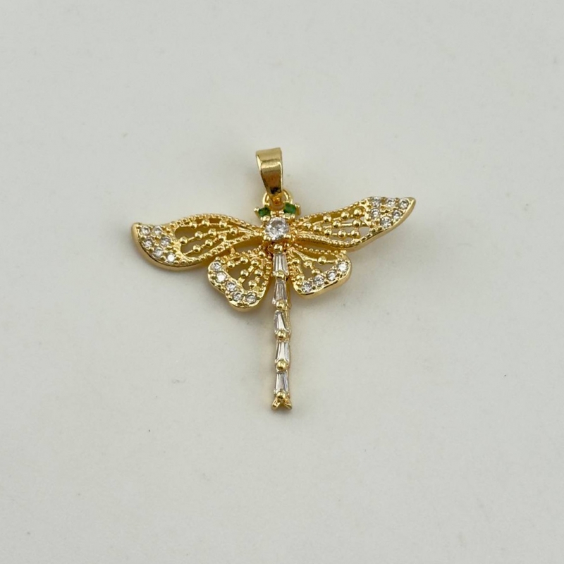Подвеска Стрекоза размер 24*29мм цвет золото