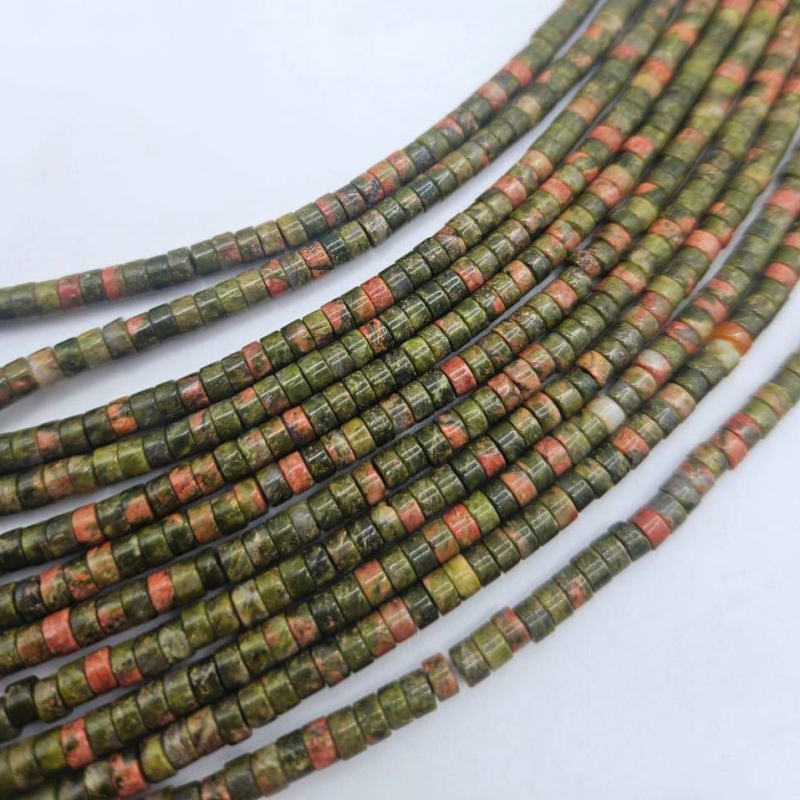 Бусины Яшма земляная (песочная) размер 4*2мм натуральный камень